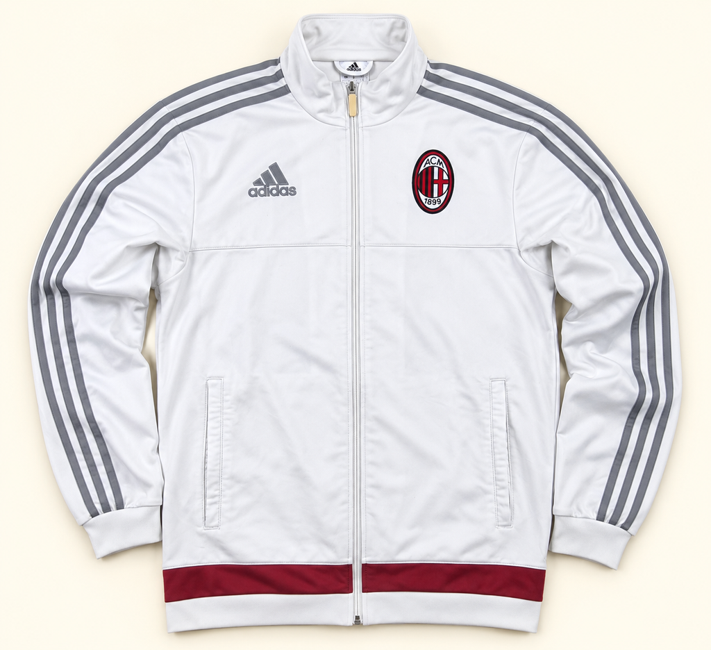 Adidas AC Milan Track Jacket Blanca Talla M/ Chaqueta Fútbol Vintage