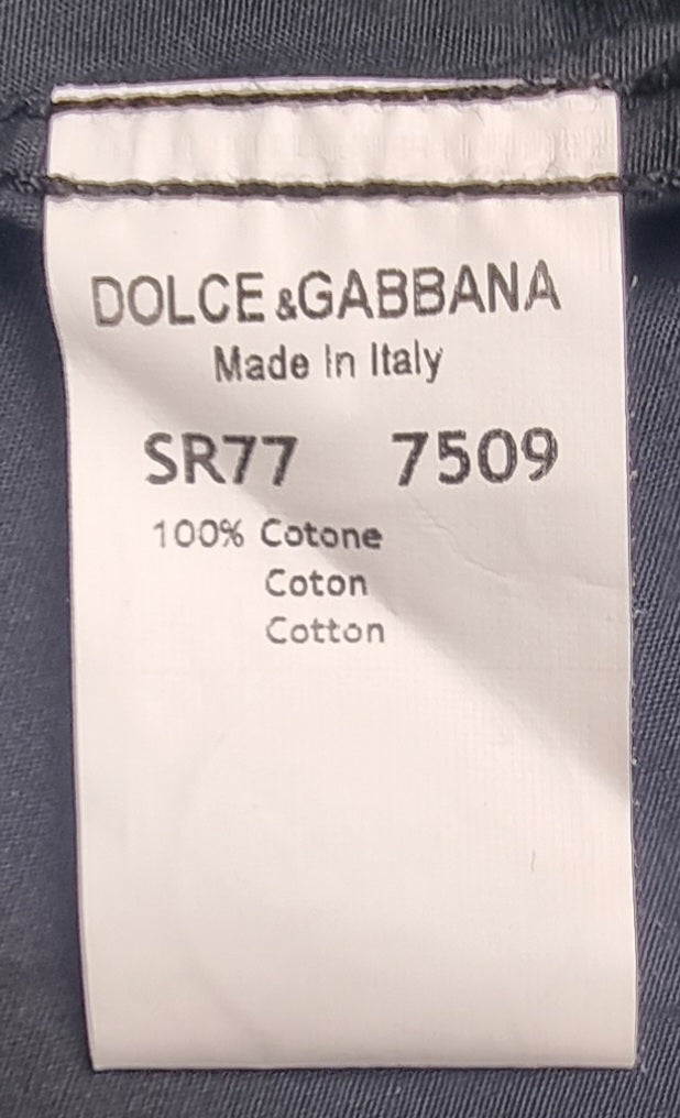 Dolce & Gabbana Camisa Negra Made in Italy Talla 42