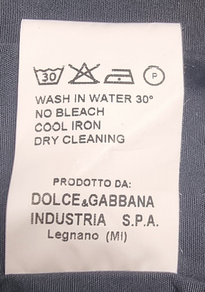 Dolce & Gabbana Camisa Negra Made in Italy Talla 42