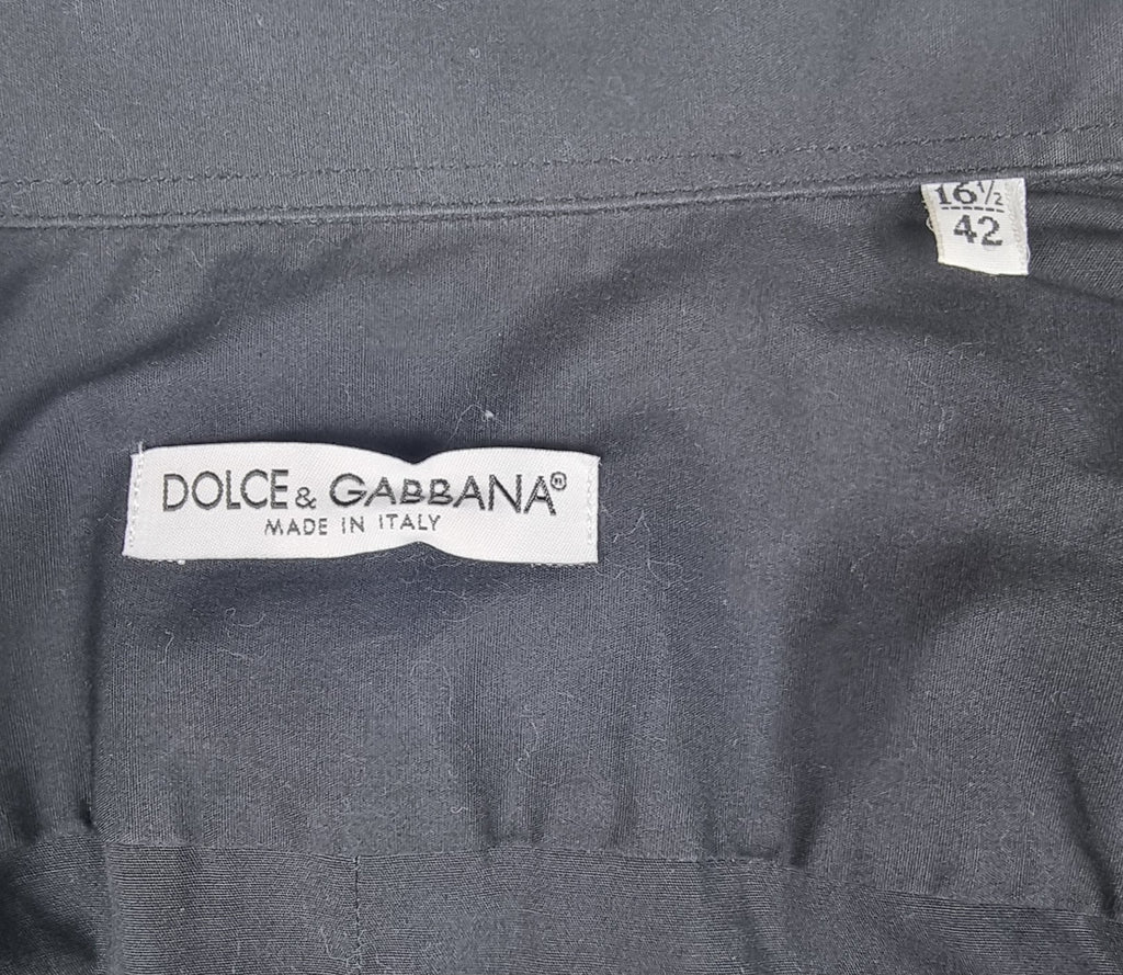 Dolce & Gabbana Camisa Negra Made in Italy Talla 42