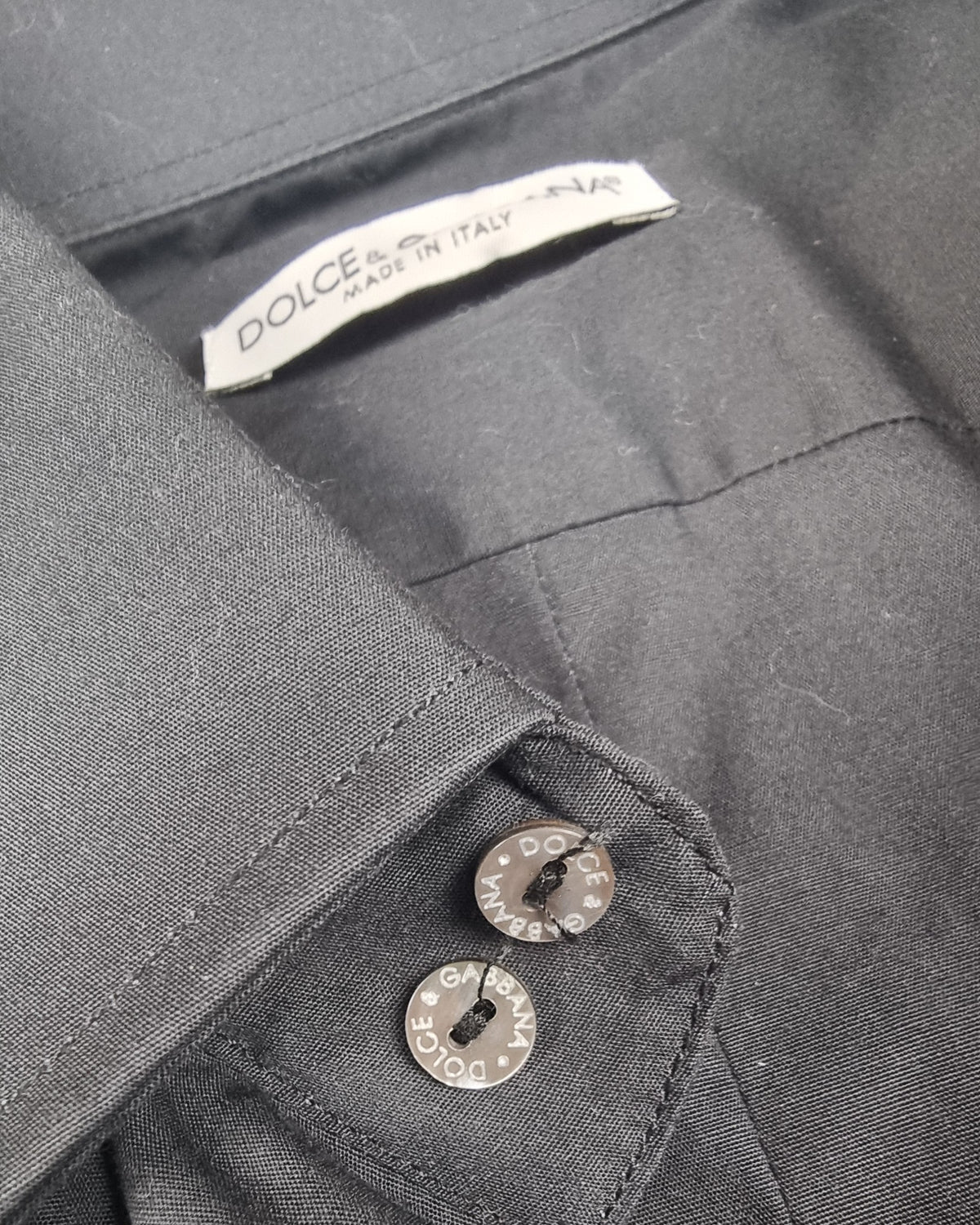 Dolce & Gabbana Camisa Negra Made in Italy Talla 42