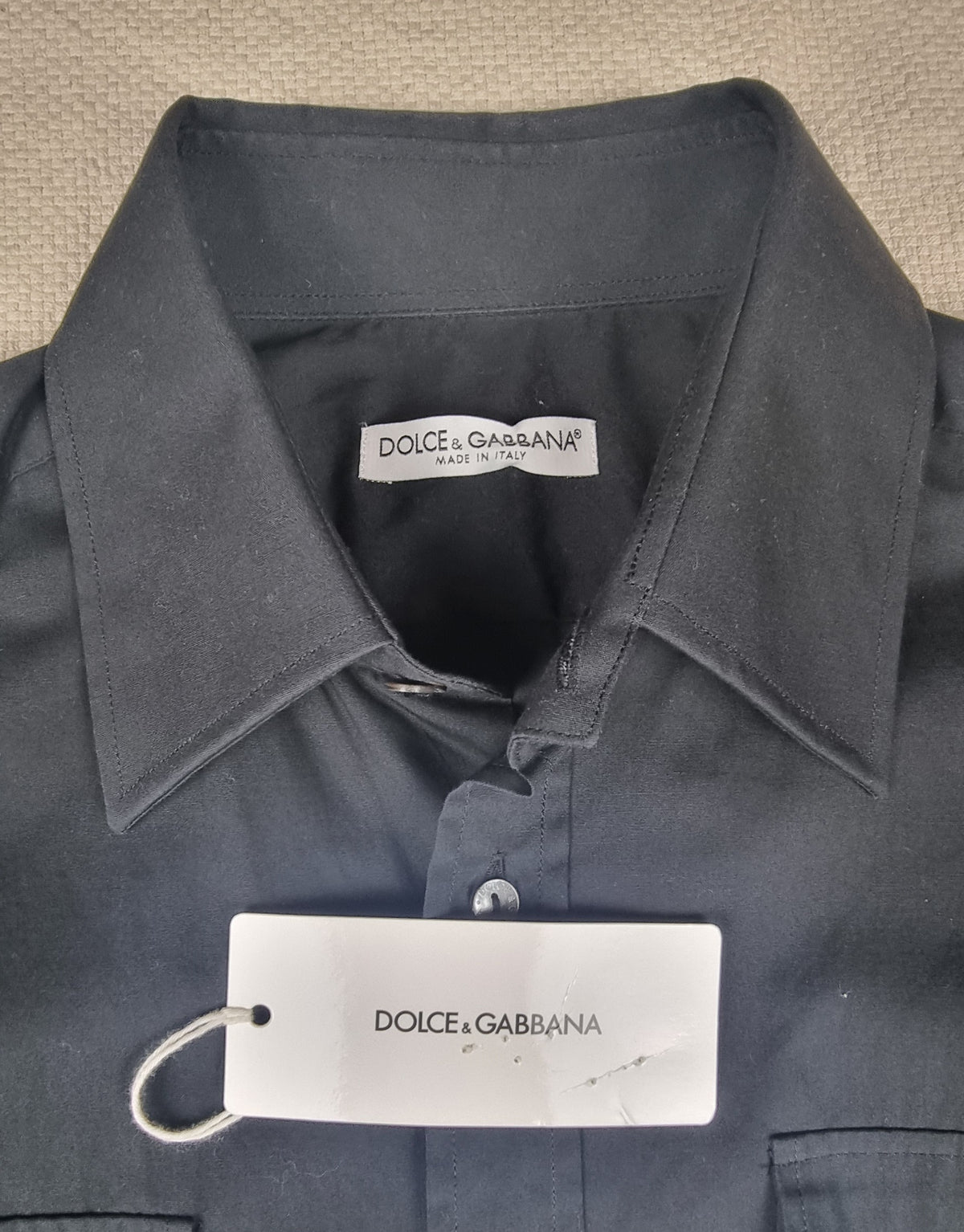 Dolce & Gabbana Camisa Negra Made in Italy Talla 42