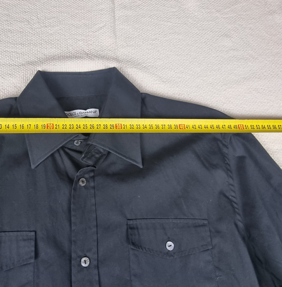 Dolce & Gabbana Camisa Negra Made in Italy Talla 42
