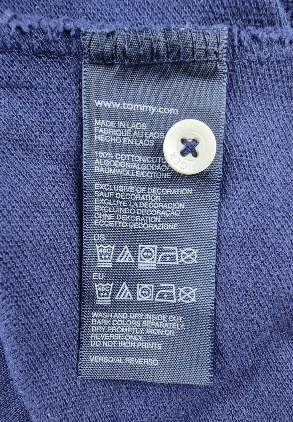 Tommy Hilfiger Polo Azul Hilfiger Crew talla XL