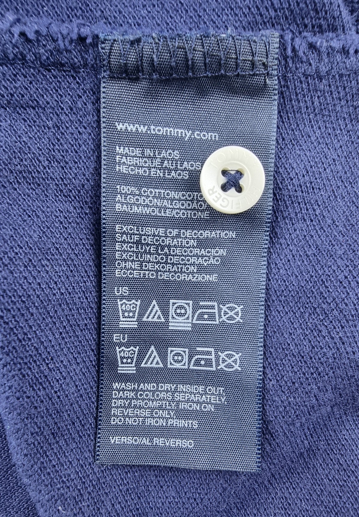 Tommy Hilfiger Polo Azul Hilfiger Crew talla XL