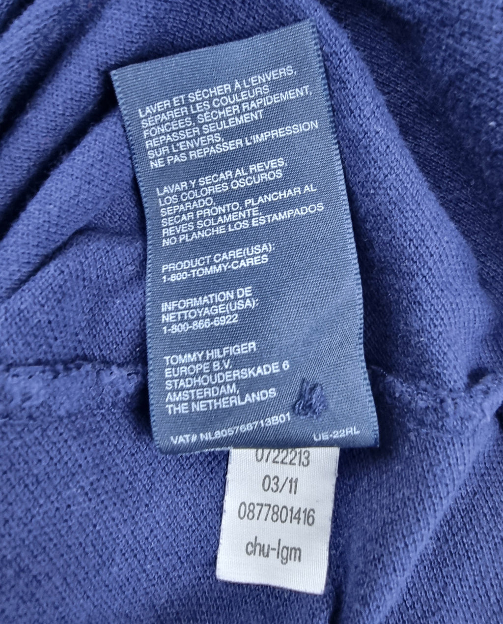 Tommy Hilfiger Polo Azul Hilfiger Crew talla XL