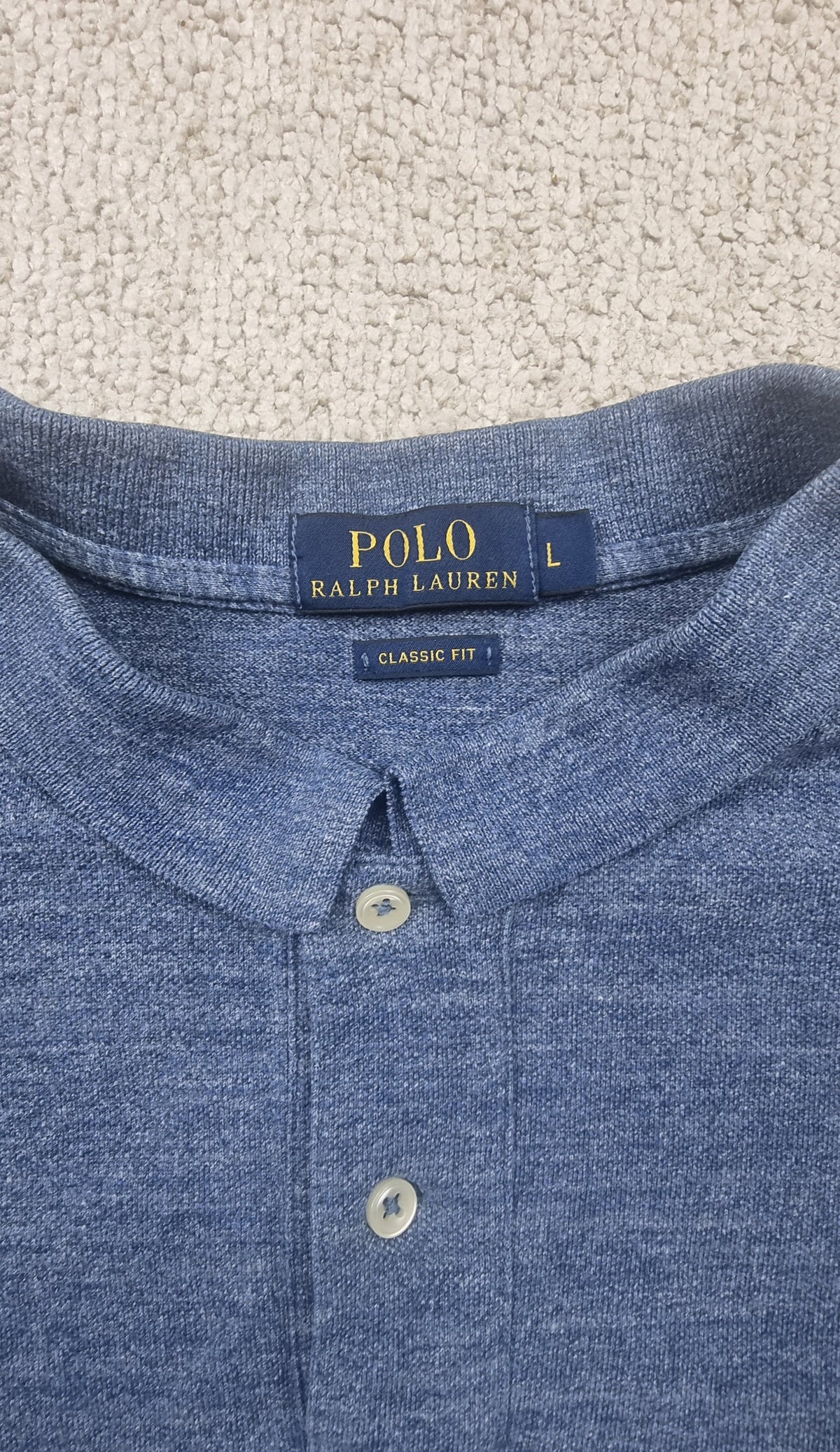 Polo Ralph Lauren Polo Azul Logo Amarillo talla L