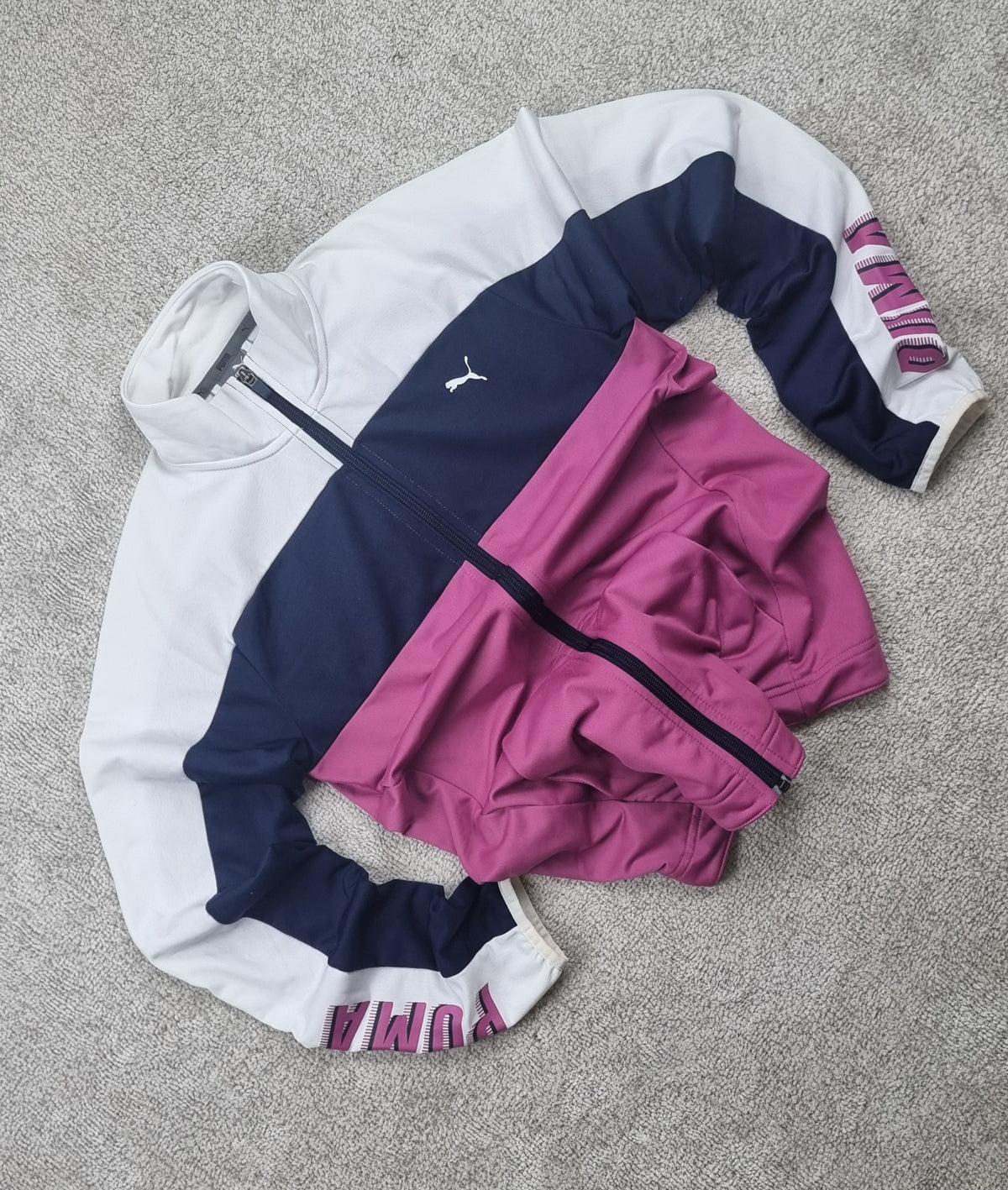 Puma Track Jacket Rosa Azul Blanco Talla XL