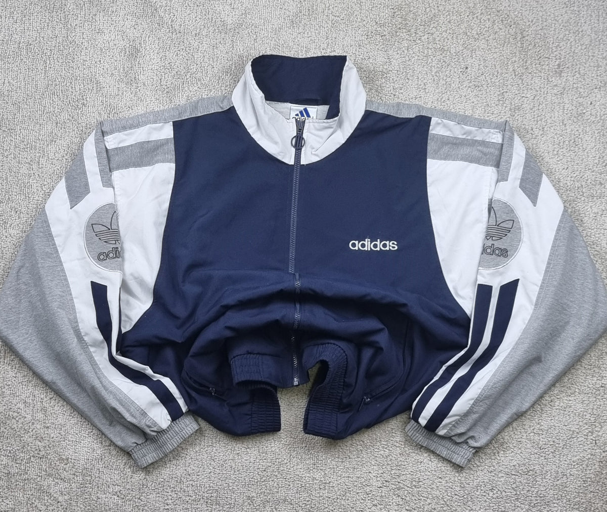 Adidas Vintage Track Jacket Azul Gris
