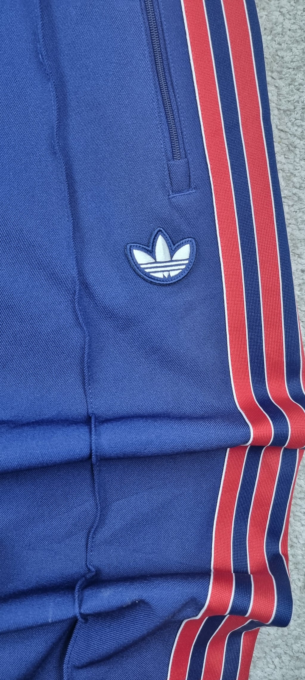 Adidas Arsenal FC Pantalón Track Azul Marino con Rayas Rojas Vintage Nuevo talla s
