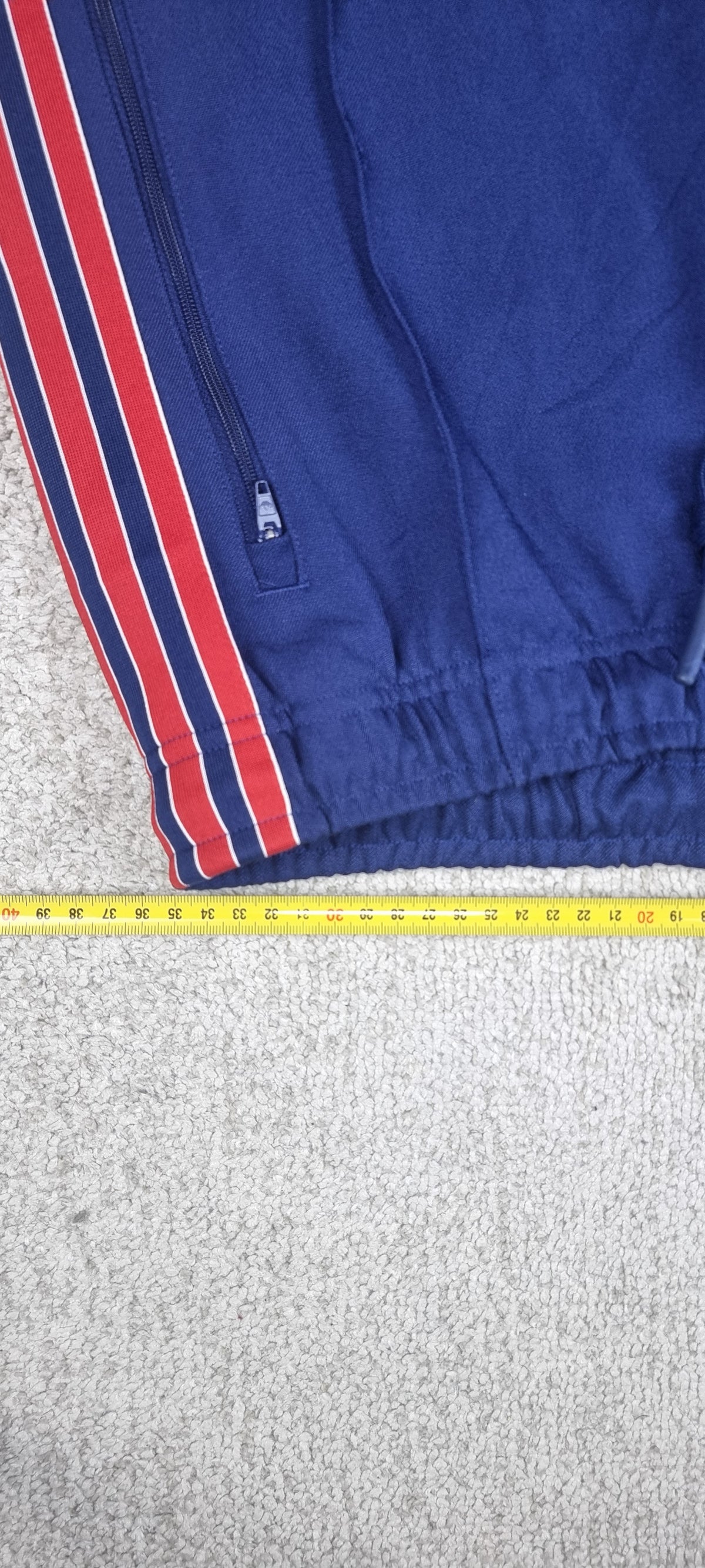 Adidas Arsenal FC Pantalón Track Azul Marino con Rayas Rojas Vintage Nuevo talla s