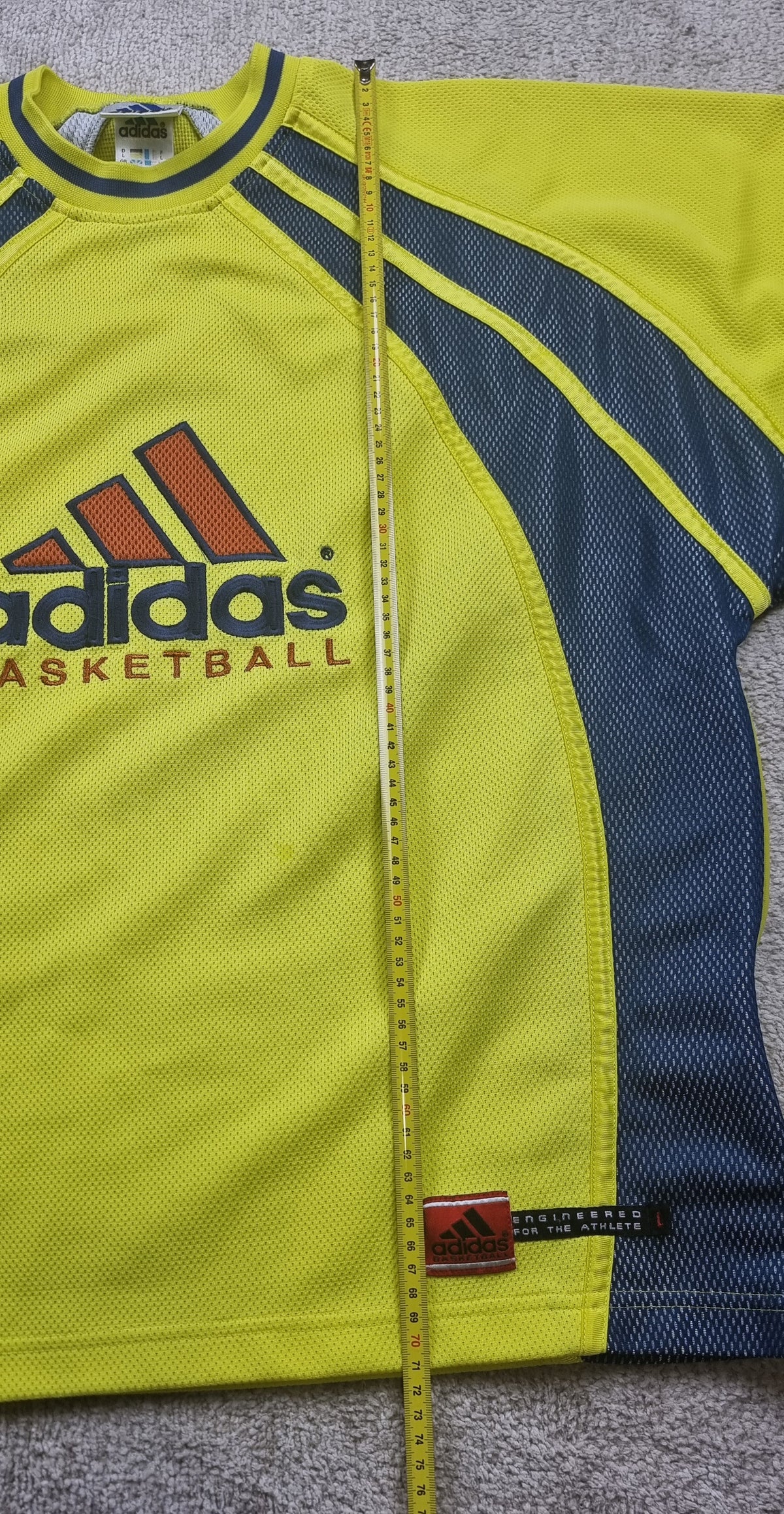 Adidas Basketball Sudadera Técnica Amarilla Vintage talla L