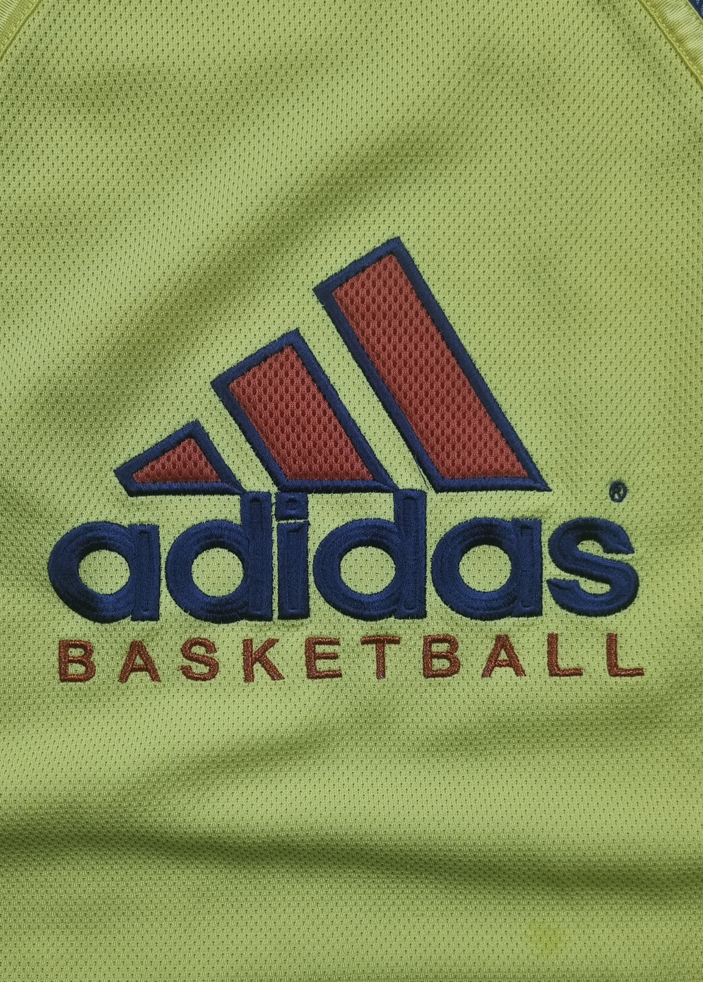 Adidas Basketball Sudadera Técnica Amarilla Vintage talla L