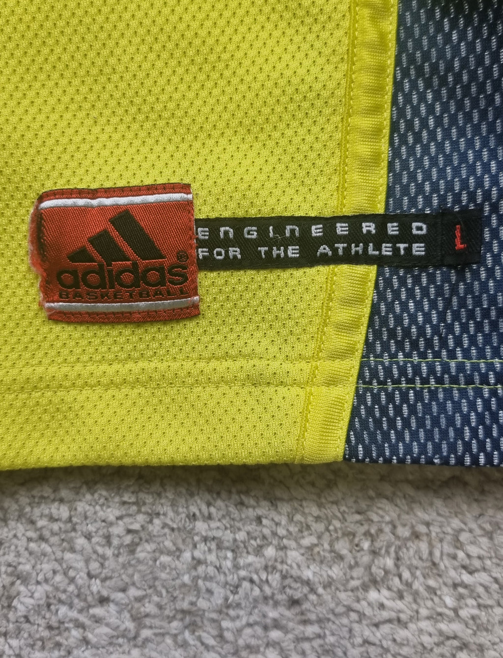 Adidas Basketball Sudadera Técnica Amarilla Vintage talla L