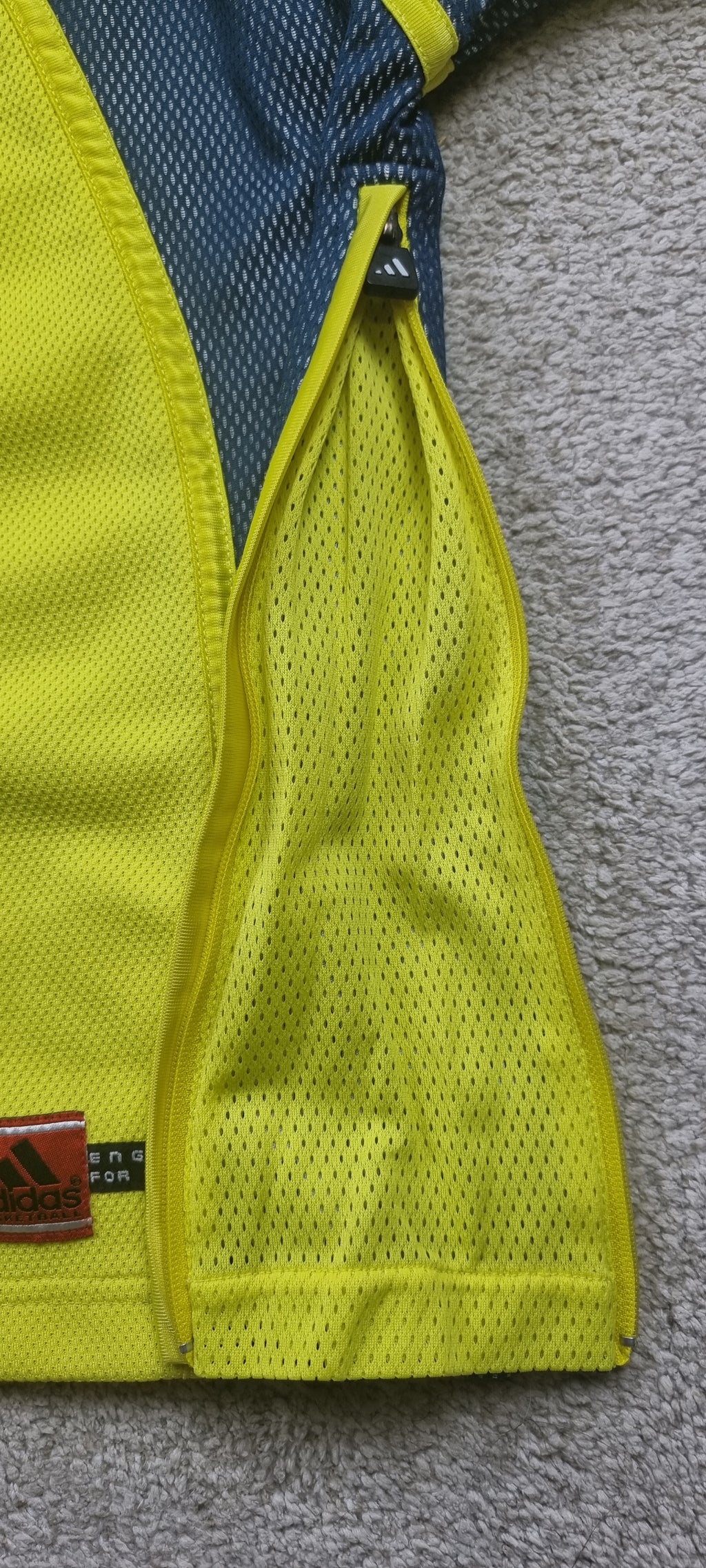 Adidas Basketball Sudadera Técnica Amarilla Vintage talla L