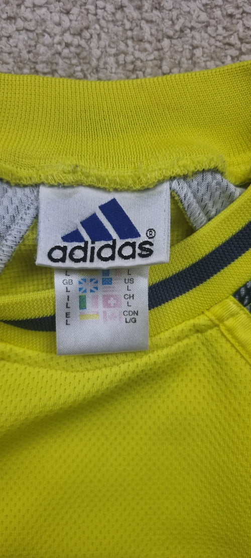 Adidas Basketball Sudadera Técnica Amarilla Vintage talla L