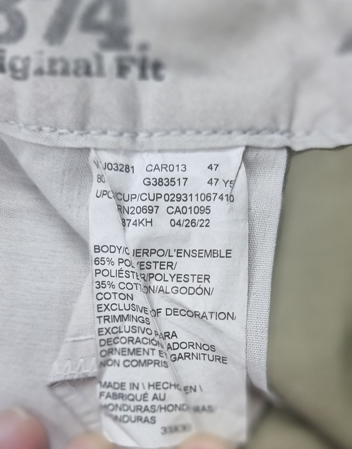 Dickies 874 Original Fit Pantalón Beige Talla W28 americana 38 europea