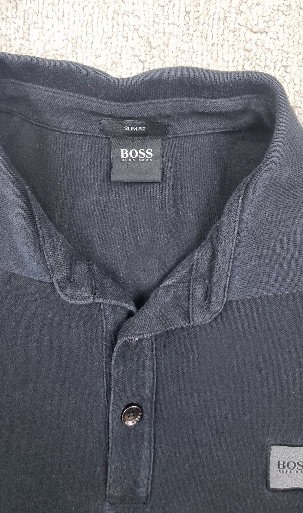 BOSS Polo negro Logo Tonal Talla M