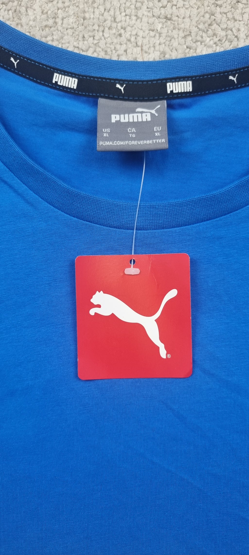 Puma Camiseta Azul Nueva Logo Bordado Talla M