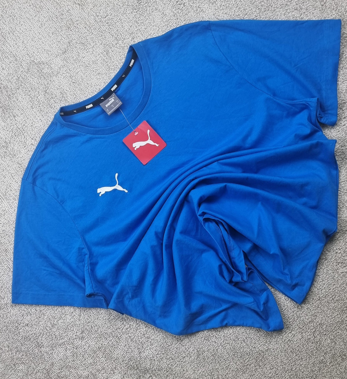 Puma Camiseta Azul Nueva Logo Bordado Talla M