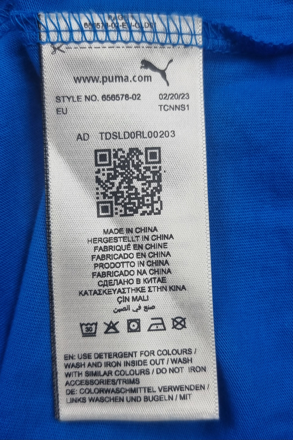 Puma Camiseta Azul Nueva Logo Bordado Talla M