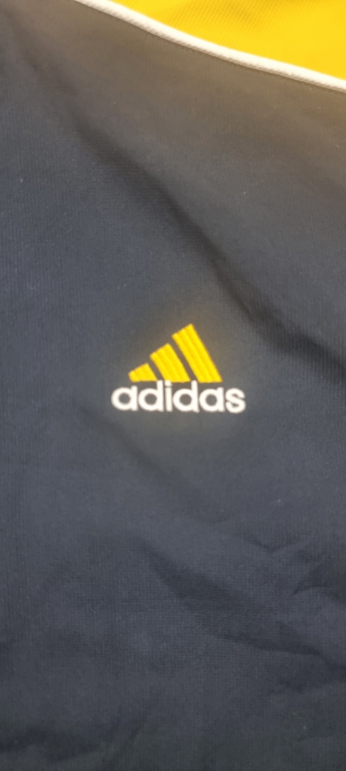 Chaqueta Adidas Track Jacket azul marino y amarilla – Talla M