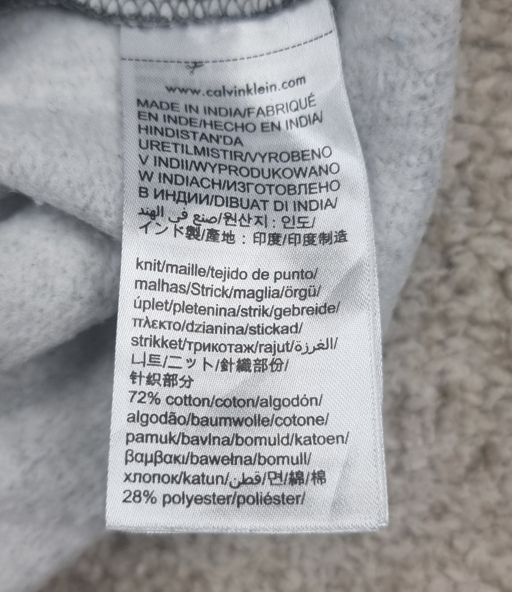 Sudadera Calvin Klein gris con media cremallera talla M