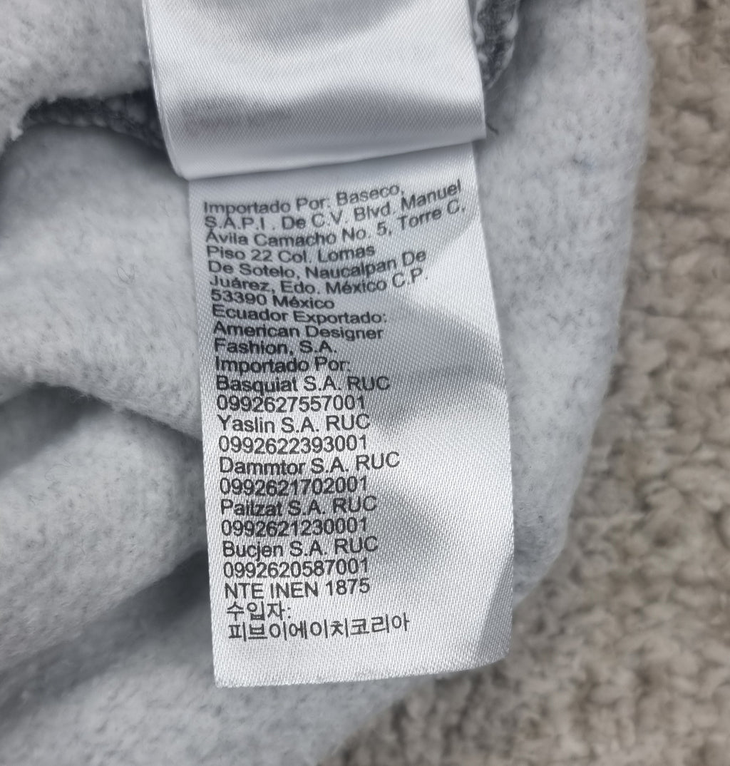 Sudadera Calvin Klein gris con media cremallera talla M