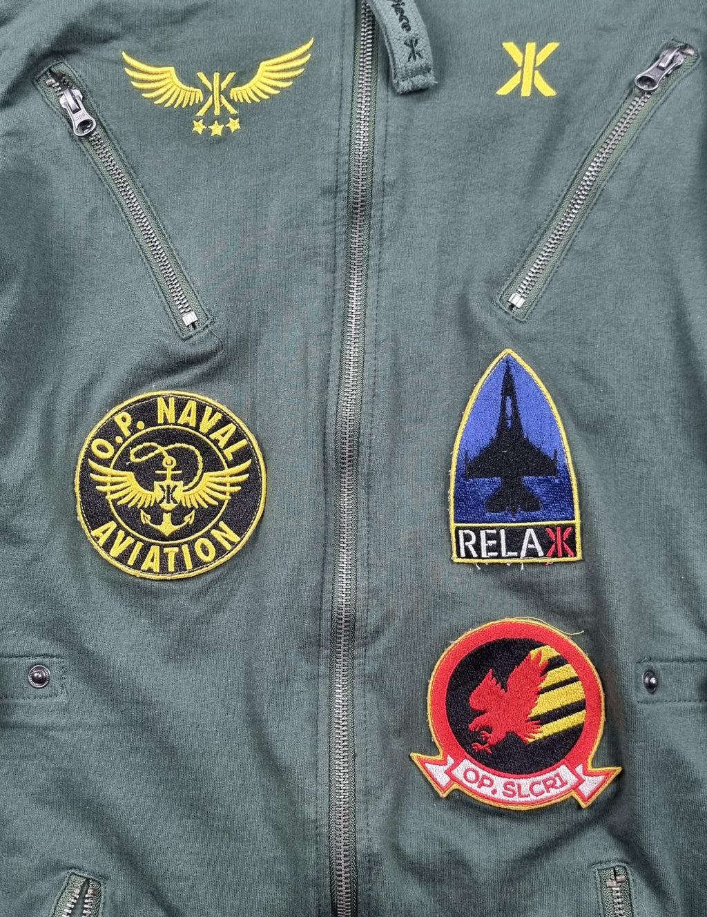 Mono OnePiece The Norwegian Original verde militar con parches – Talla S