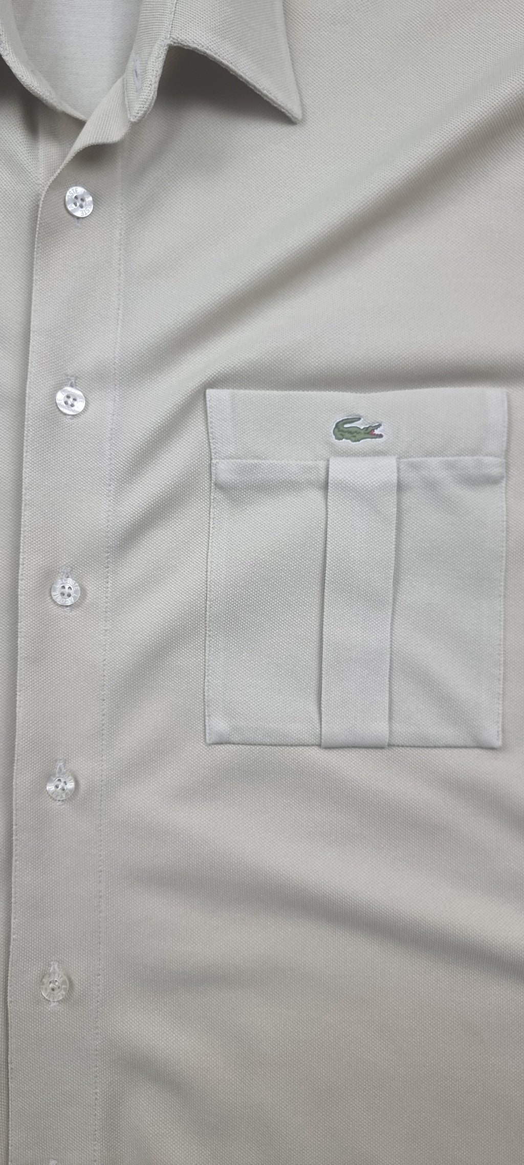 Lacoste Camisa Polo Beige Vintage Made in Spain Talla 7