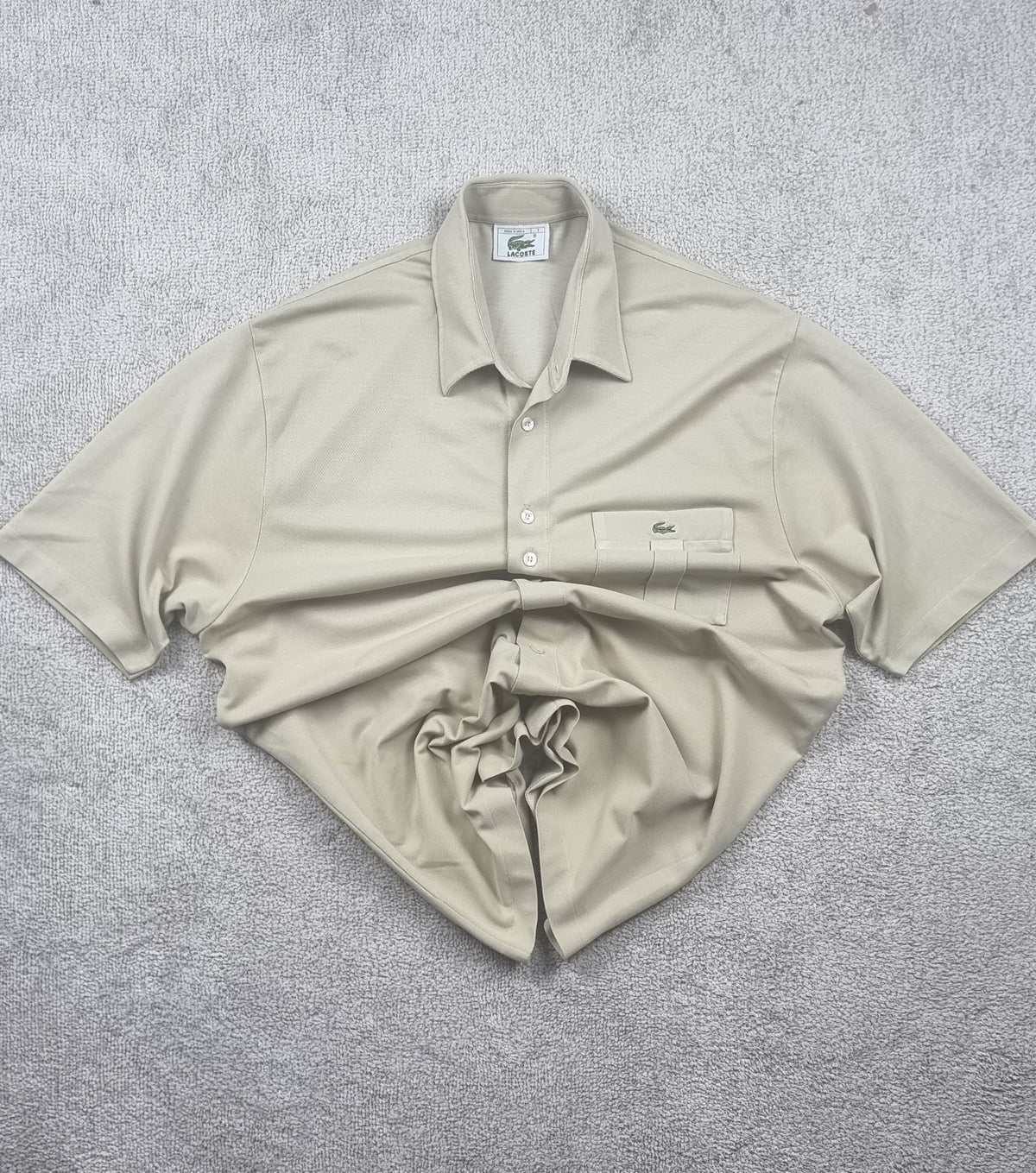 Lacoste Camisa Polo Beige Vintage Made in Spain Talla 7
