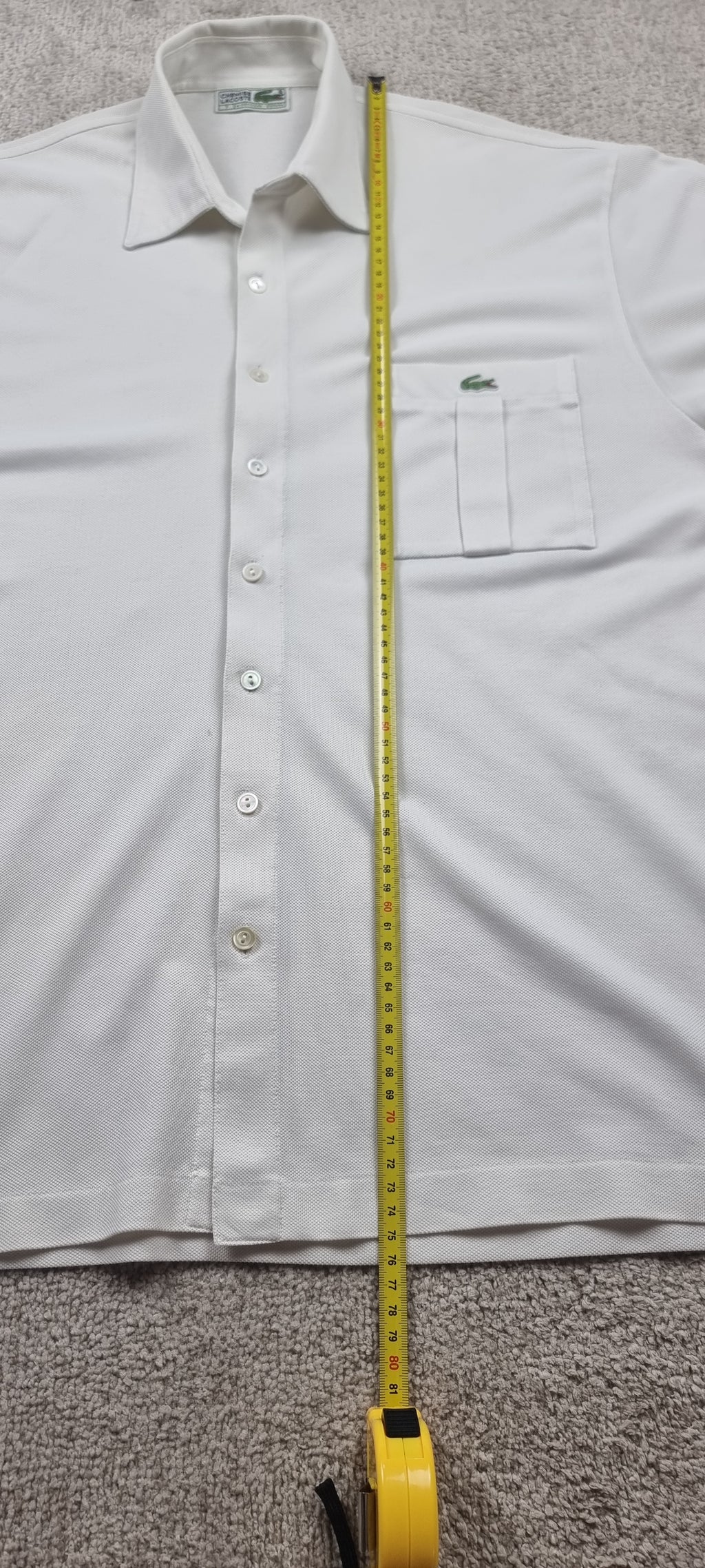Chemise Lacoste Camisa Polo Blanca Vintage Talla 7