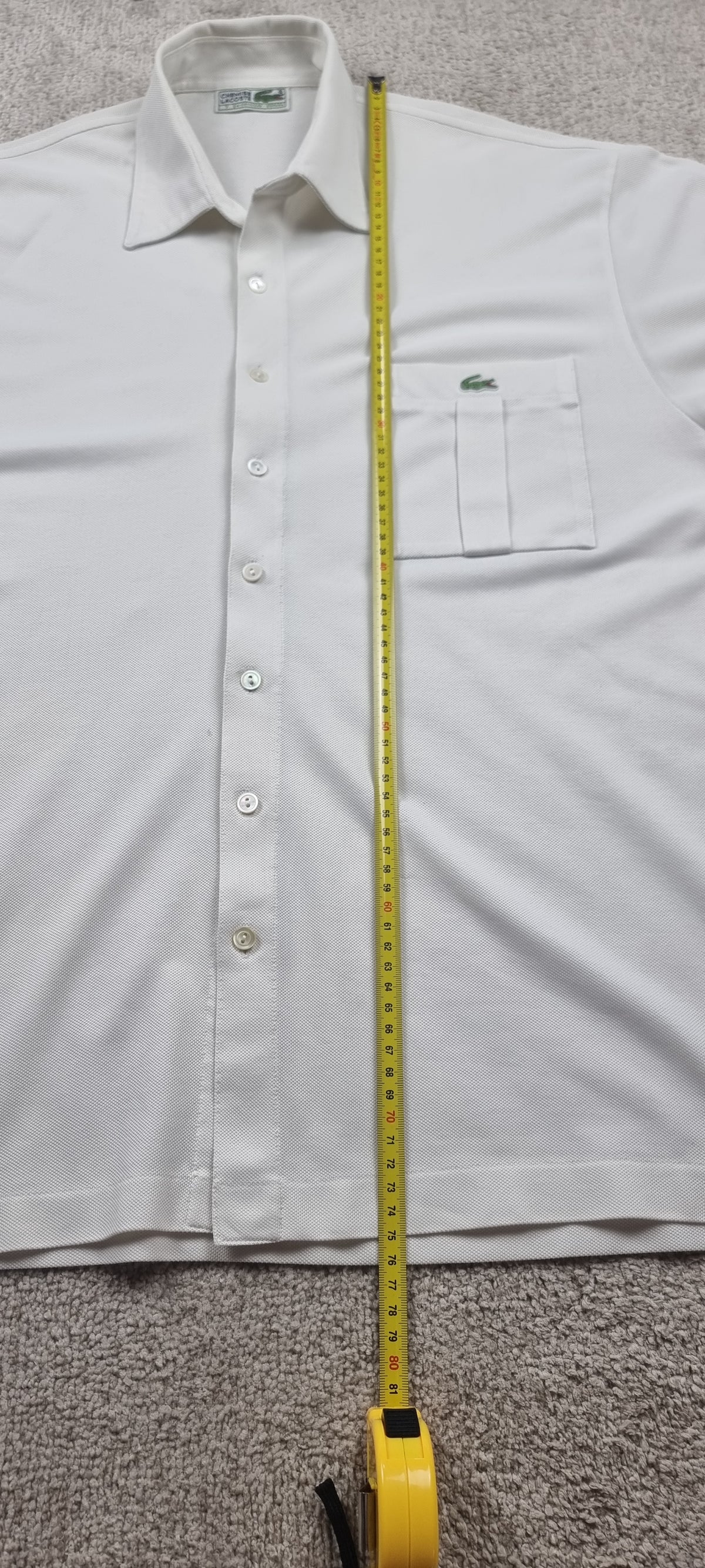 Chemise Lacoste Camisa Polo Blanca Vintage Talla 7