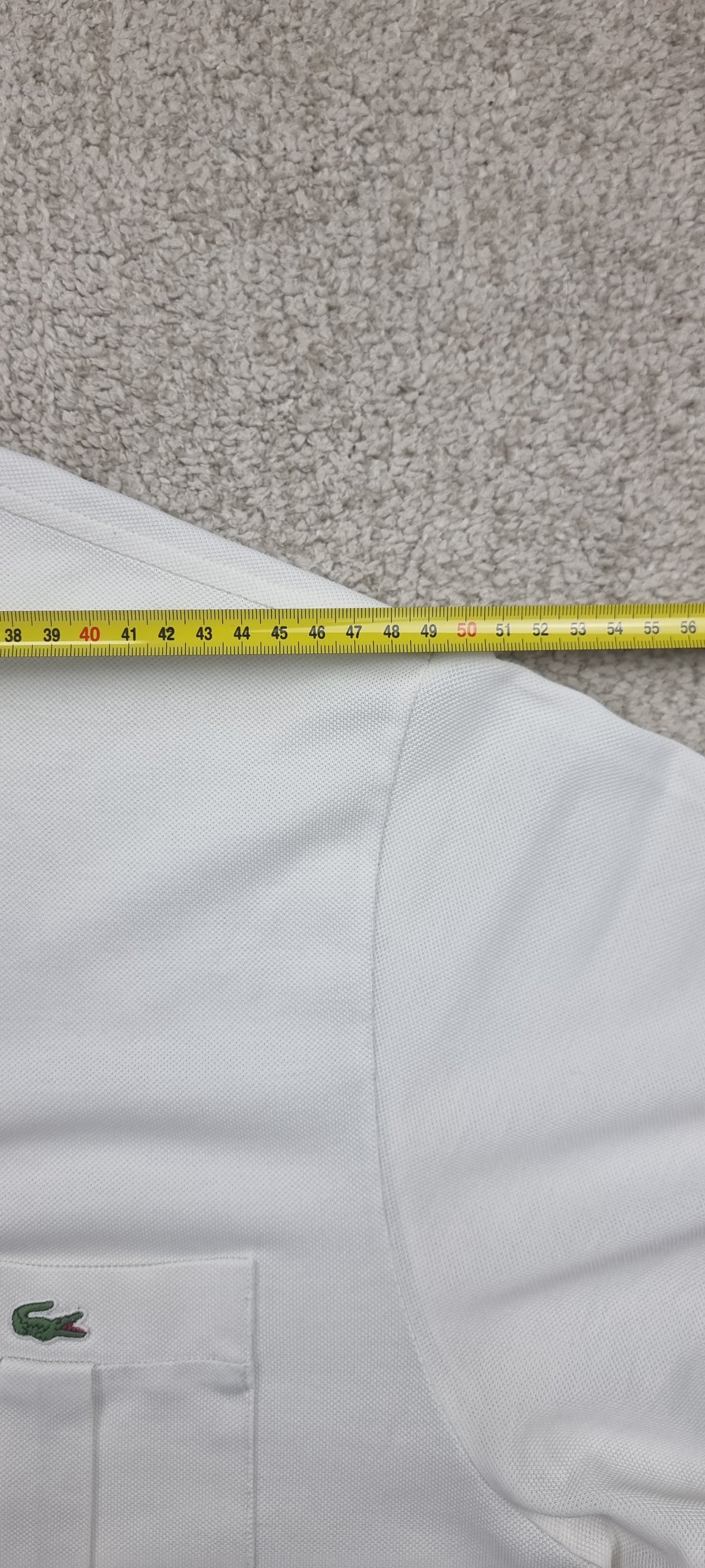 Chemise Lacoste Camisa Polo Blanca Vintage Talla 7