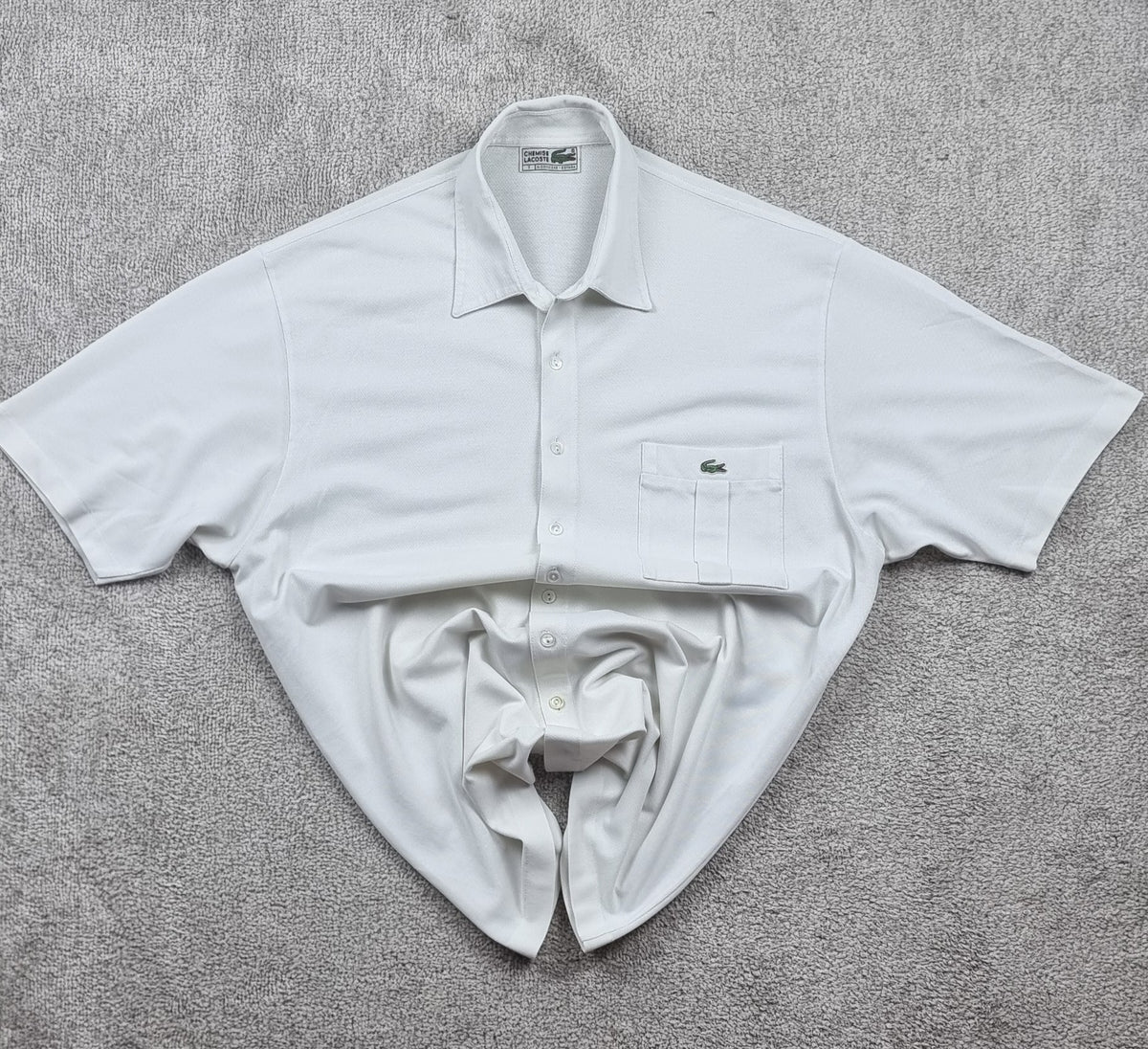Chemise Lacoste Camisa Polo Blanca Vintage Talla 7