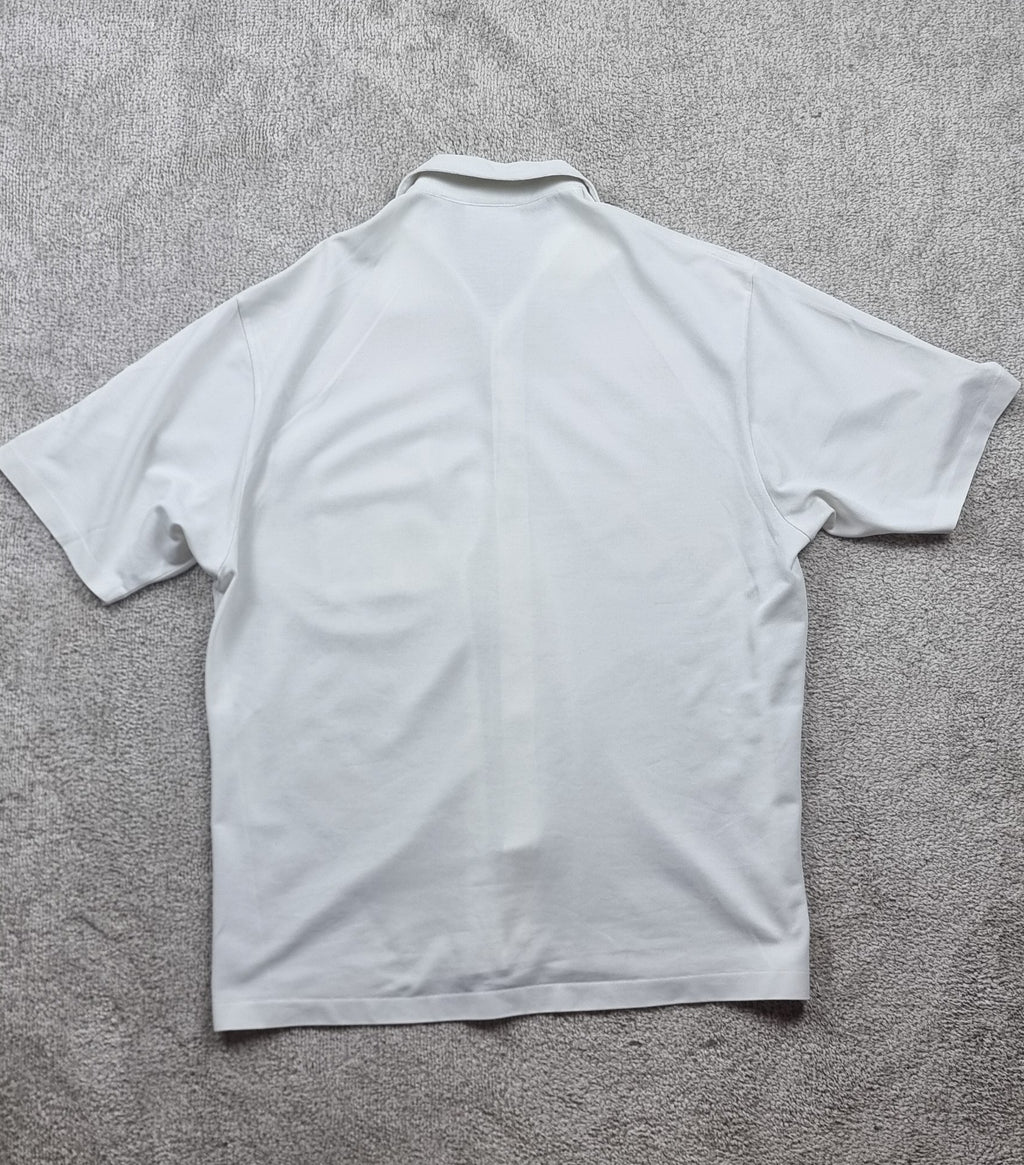 Chemise Lacoste Camisa Polo Blanca Vintage Talla 7