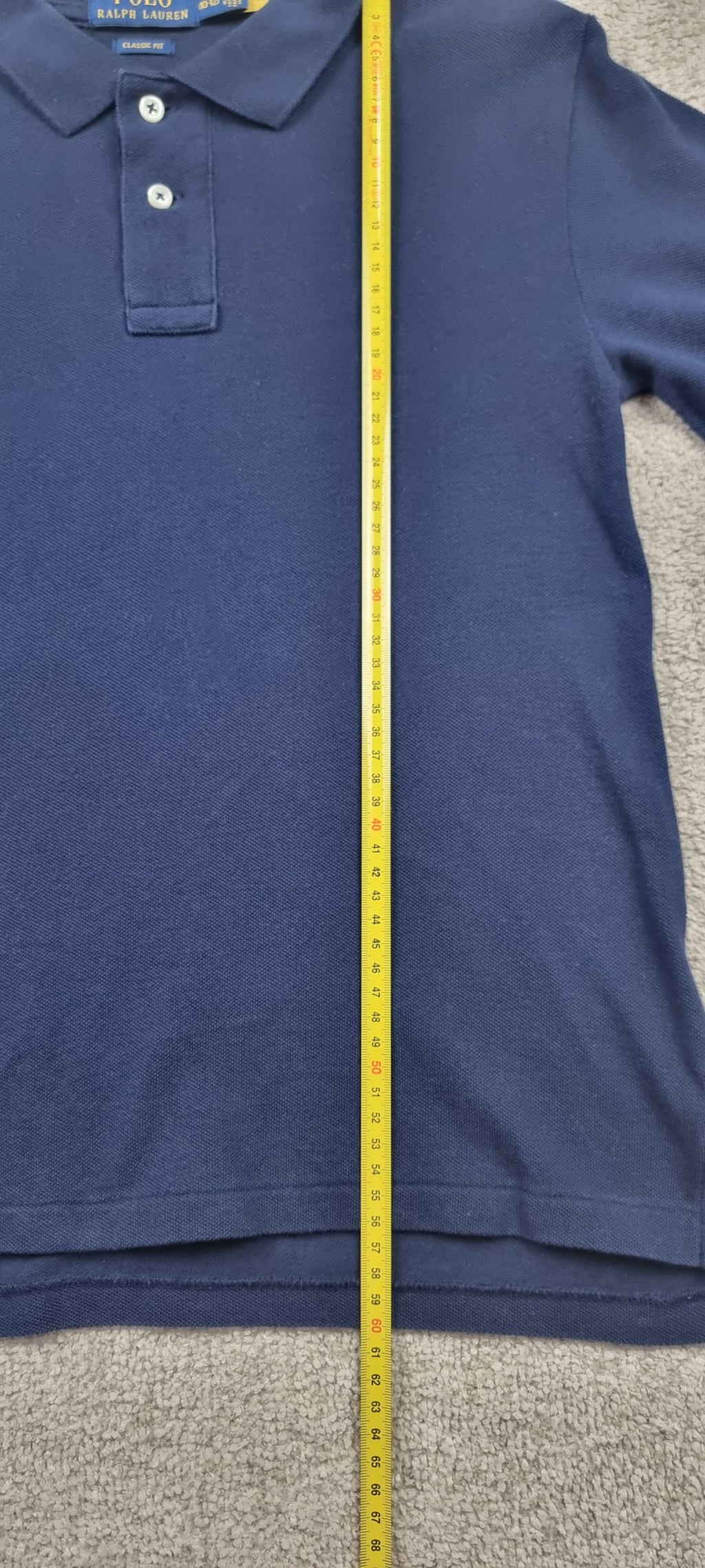 Polo Ralph Lauren Classic Fit azul marino manga larga – Talla M (10-12)