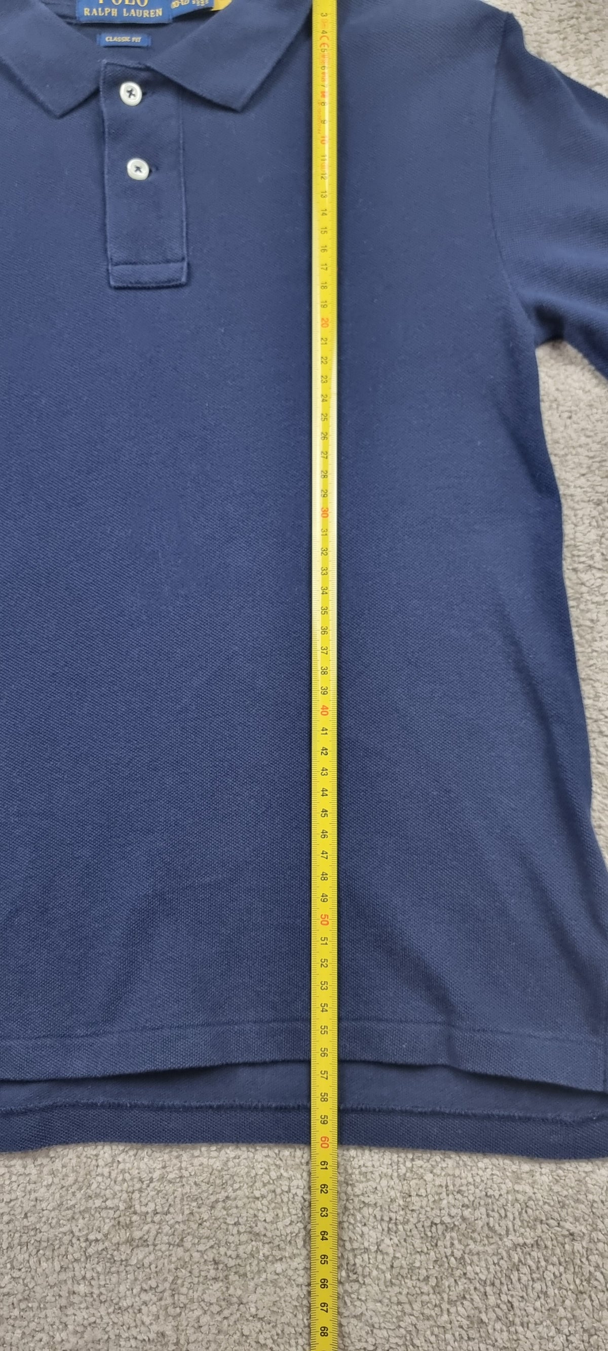 Polo Ralph Lauren Classic Fit azul marino manga larga – Talla M (10-12)
