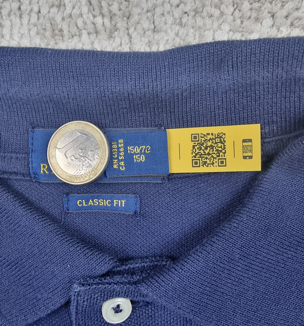 Polo Ralph Lauren Classic Fit azul marino manga larga – Talla M (10-12)
