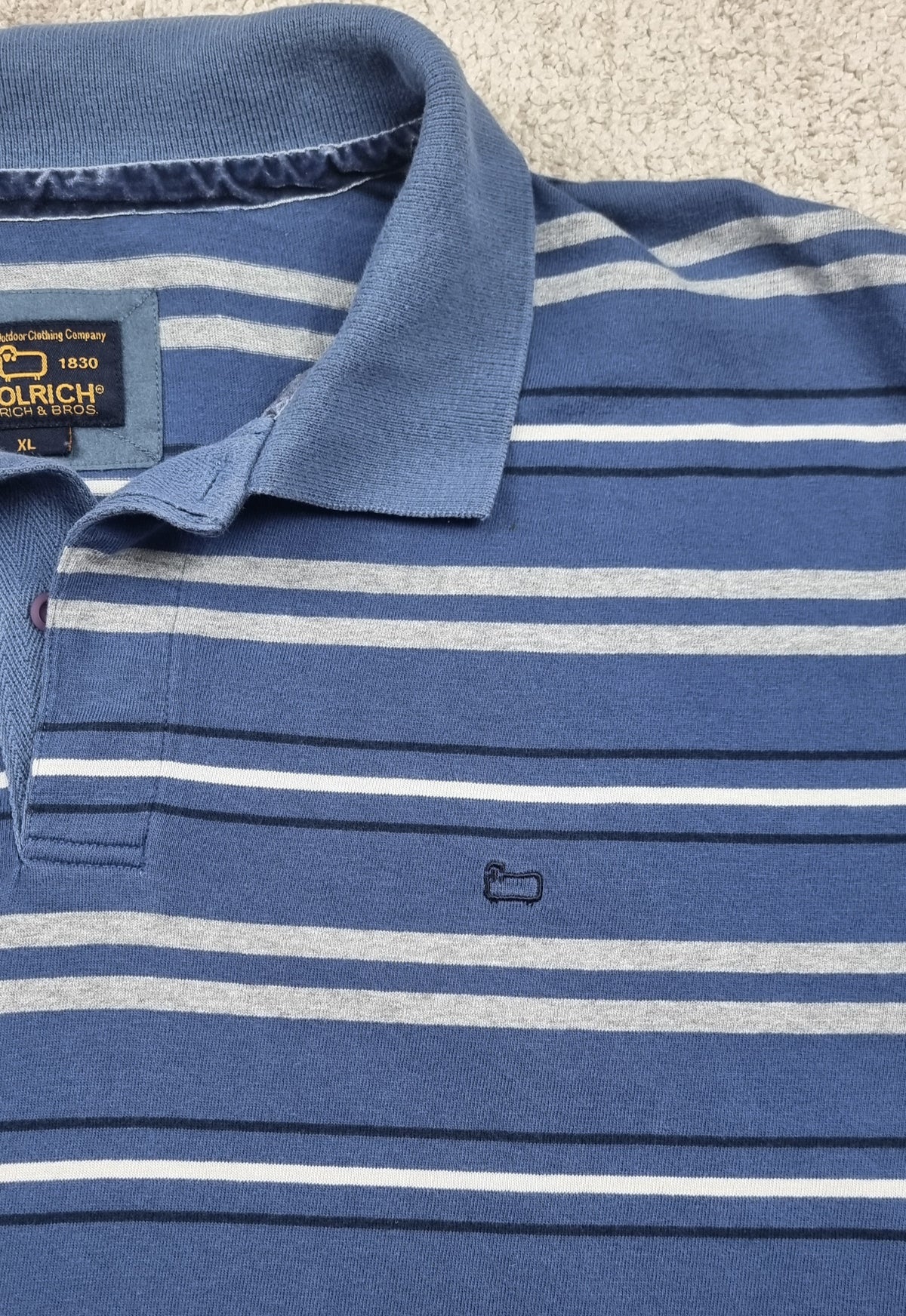 Polo Woolrich John Rich & Bros. de manga larga a rayas – Talla XL