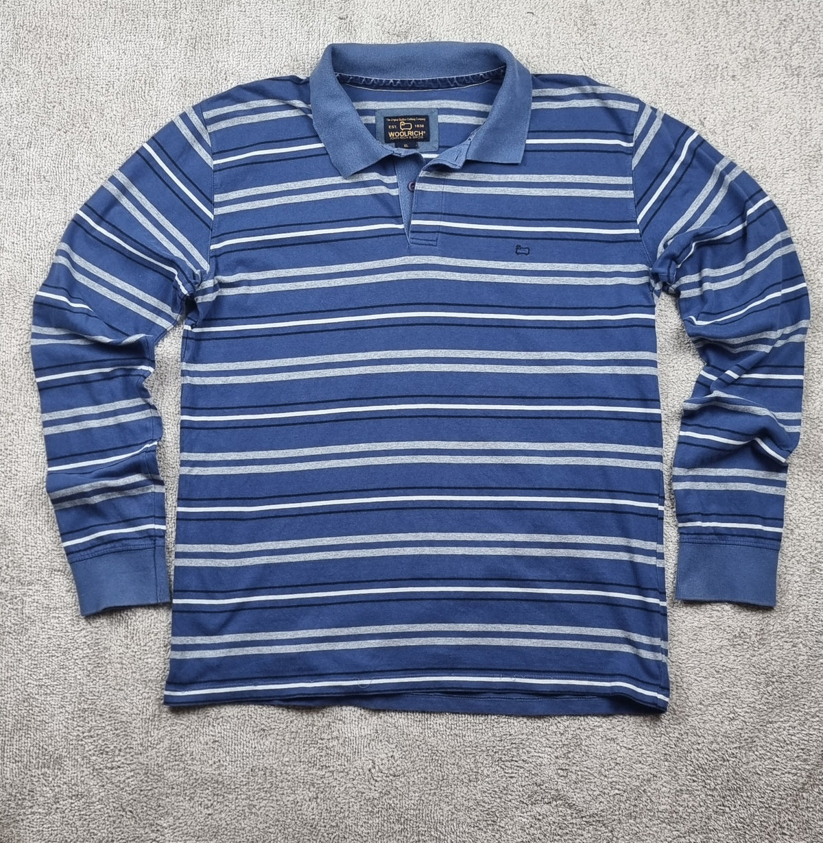 Polo Woolrich John Rich & Bros. de manga larga a rayas – Talla XL