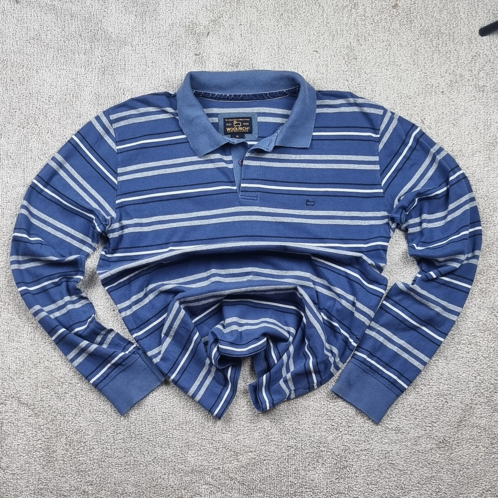 Polo Woolrich John Rich & Bros. de manga larga a rayas – Talla XL