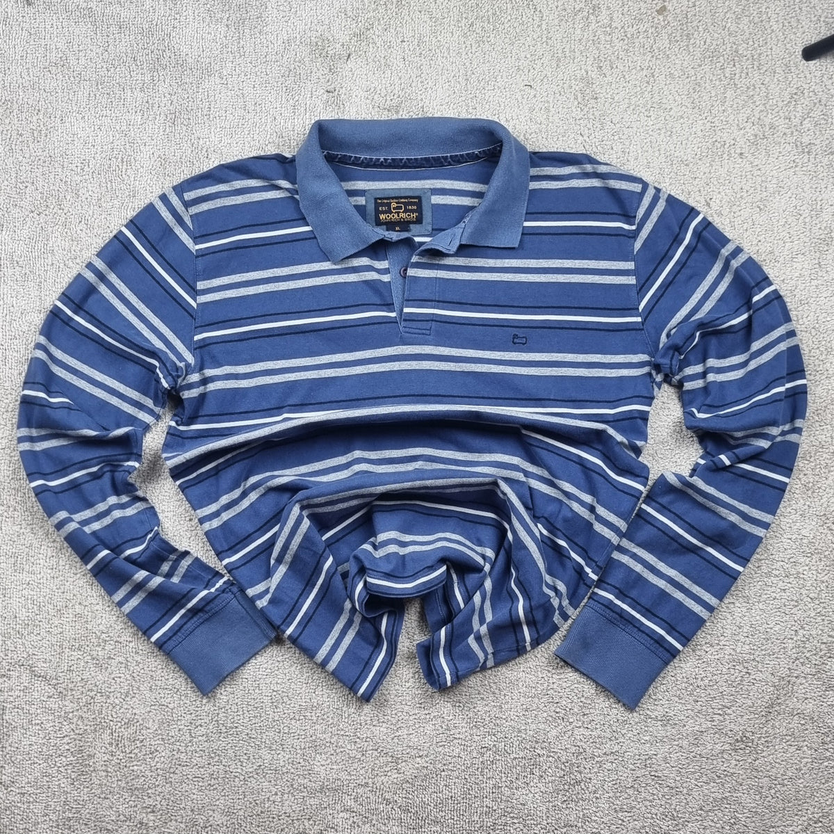 Polo Woolrich John Rich & Bros. de manga larga a rayas – Talla XL