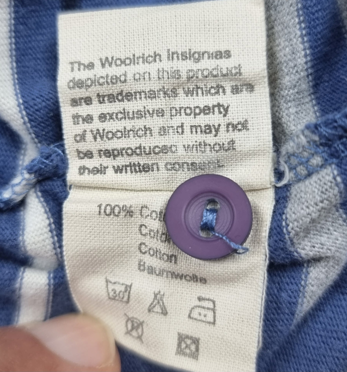 Polo Woolrich John Rich & Bros. de manga larga a rayas – Talla XL