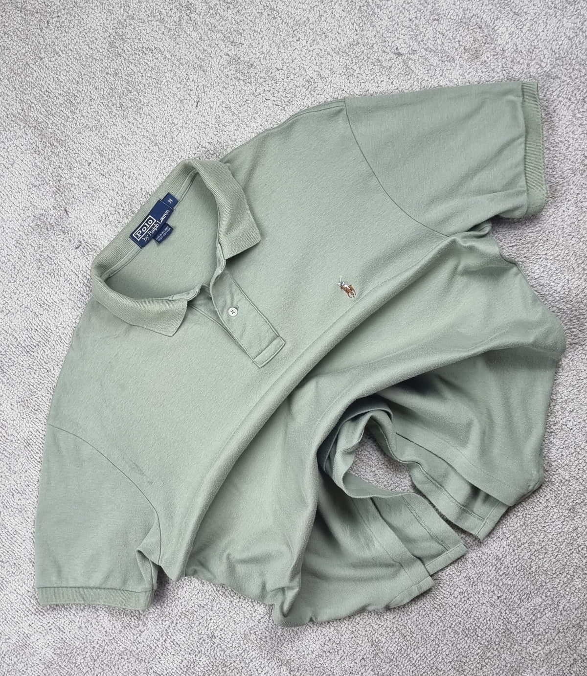 Polo Ralph Lauren vintage verde salvia 100% algodón – Talla M