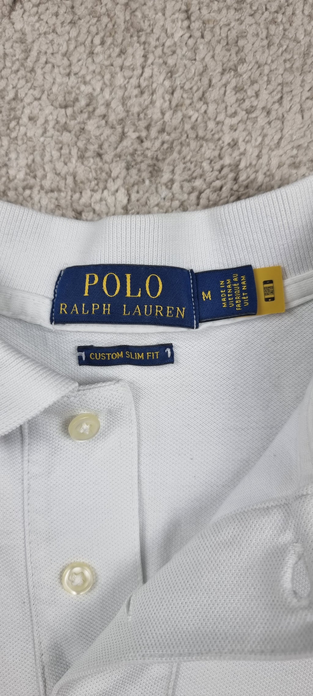 Polo Ralph Lauren Custom Slim Fit blanco – Talla M