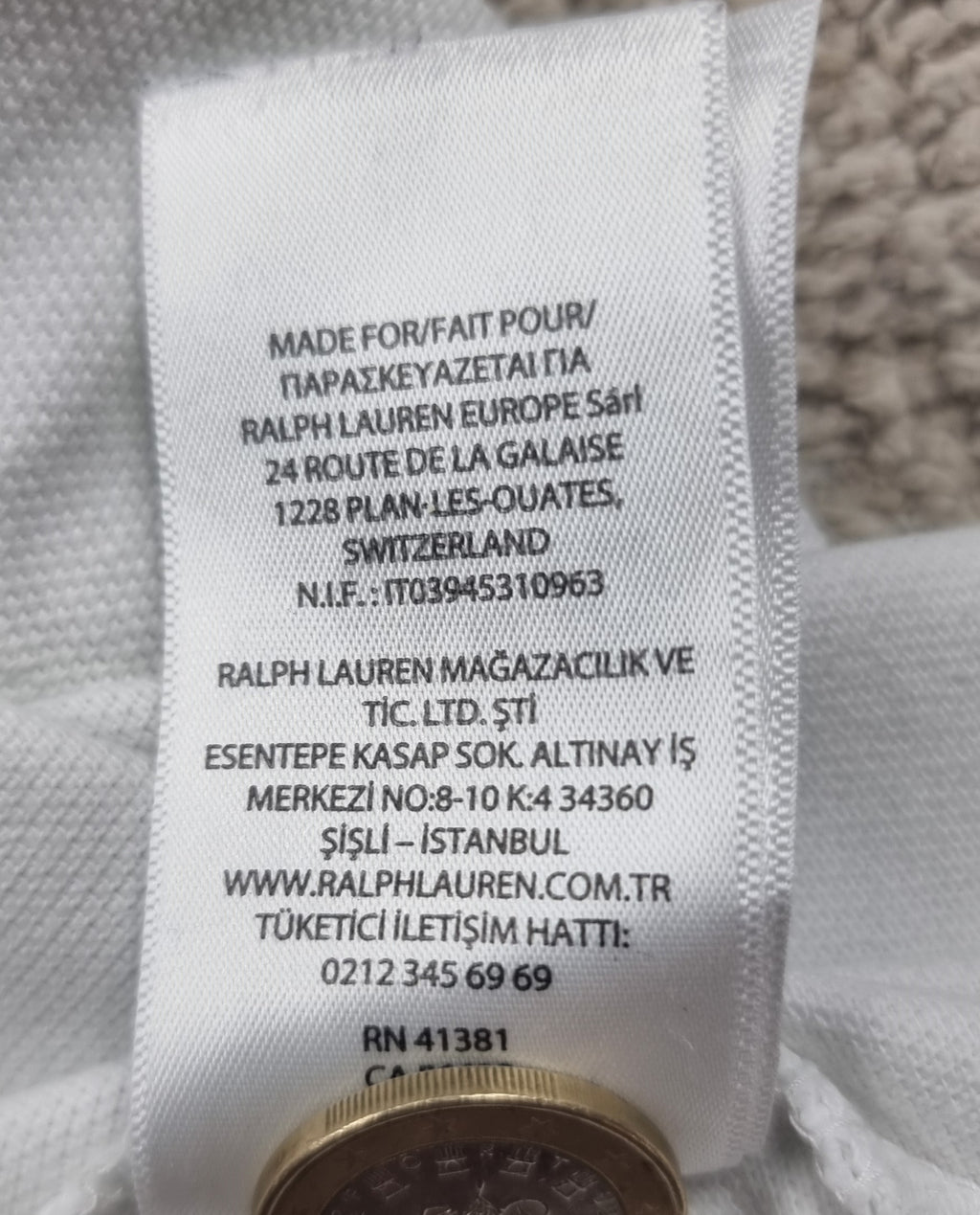 Polo Ralph Lauren Custom Slim Fit blanco – Talla M