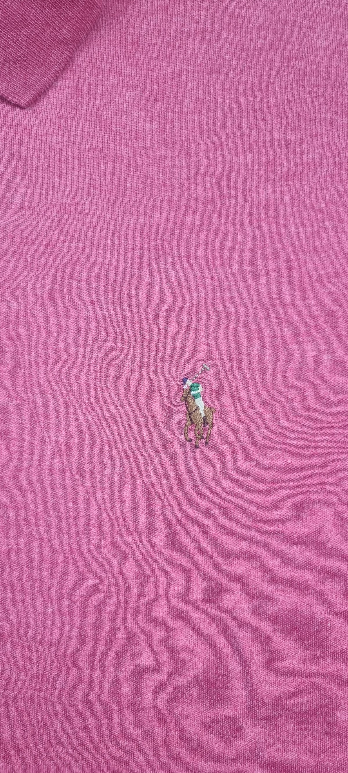 Polo Ralph Lauren Custom Slim Fit rosa jaspeado – Talla L