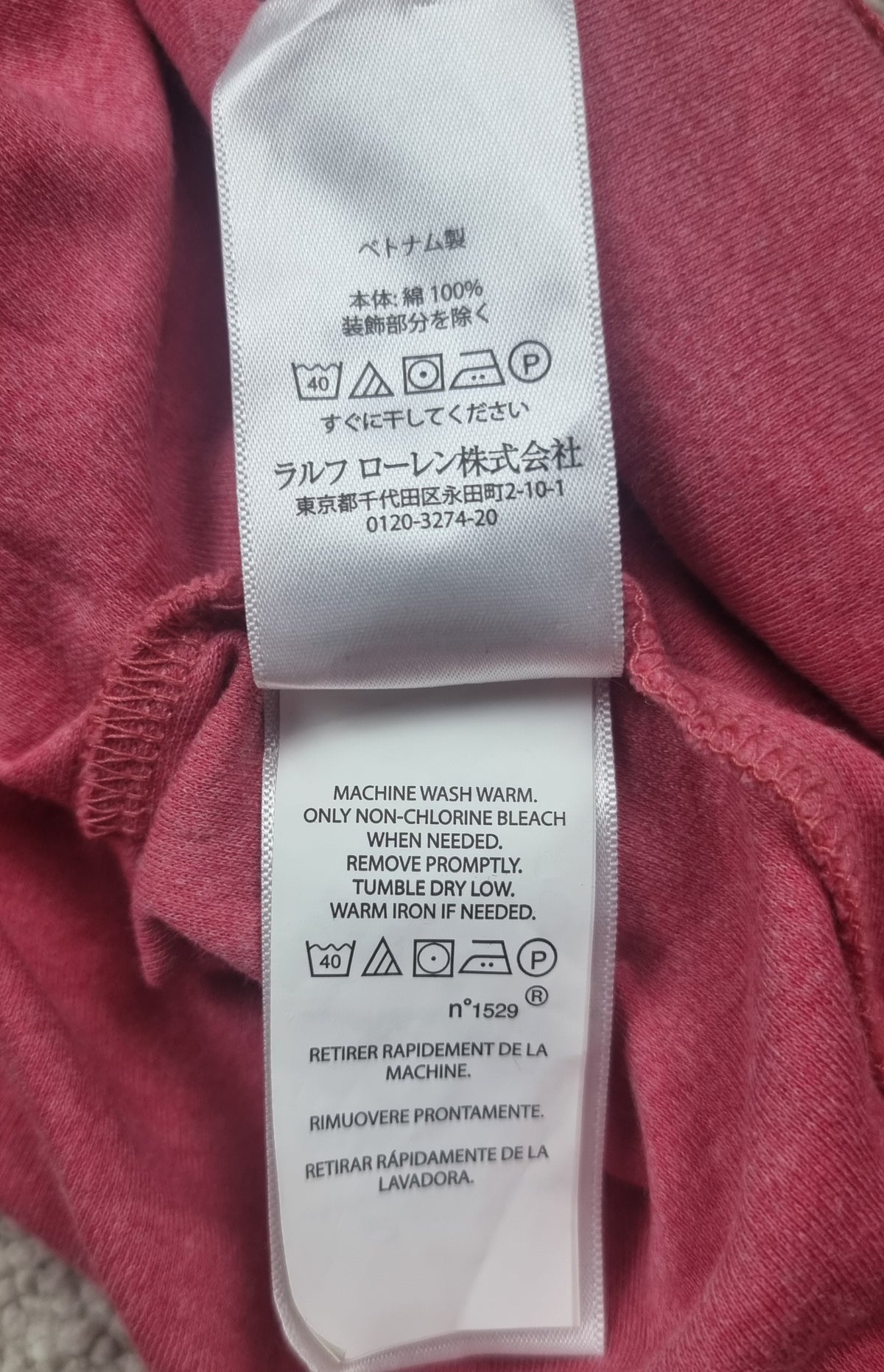 Polo Ralph Lauren Custom Slim Fit rosa jaspeado – Talla L