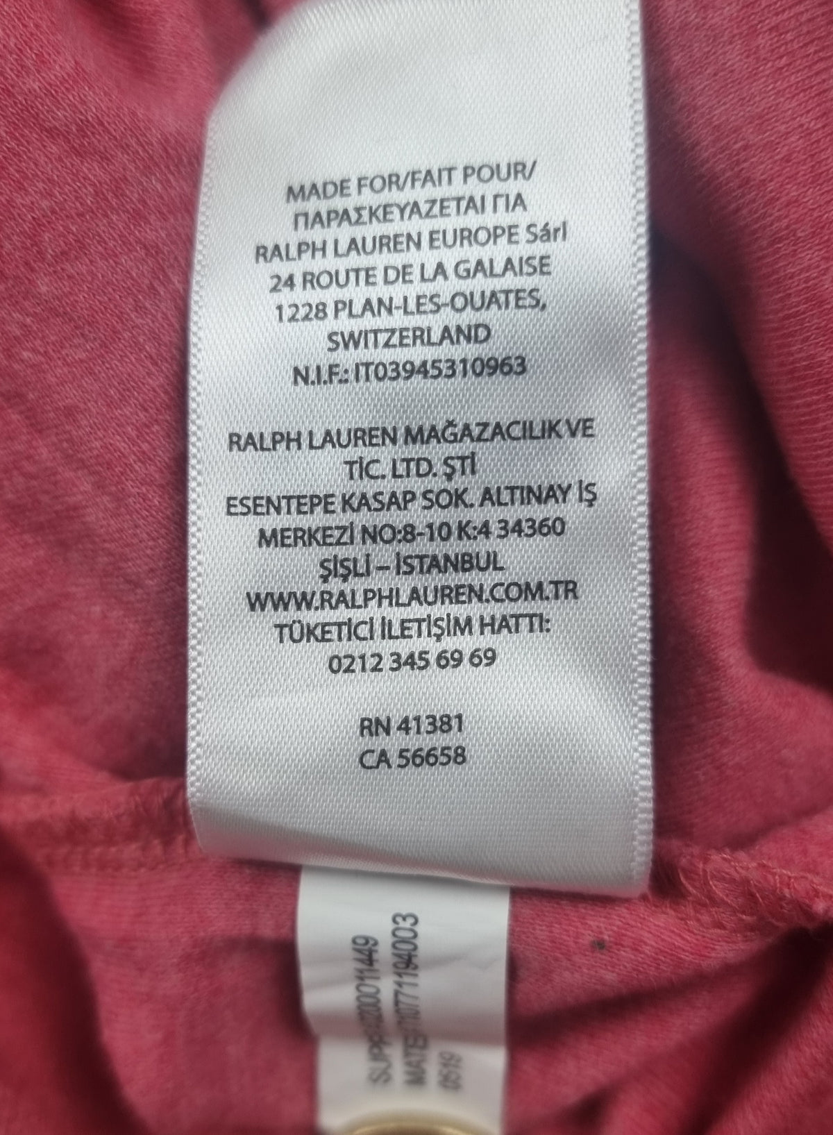 Polo Ralph Lauren Custom Slim Fit rosa jaspeado – Talla L